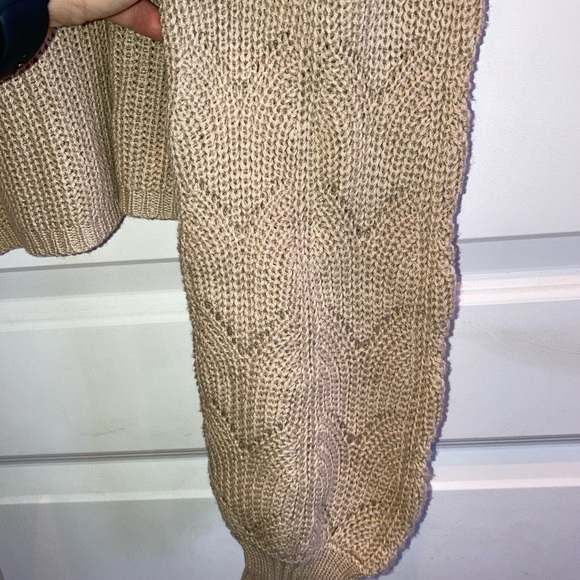 Tilly's Sky Sparrow Knit Pullover Sweater Size L NATUR Long Balloon Sleeve NEW - Picture 3 of 9